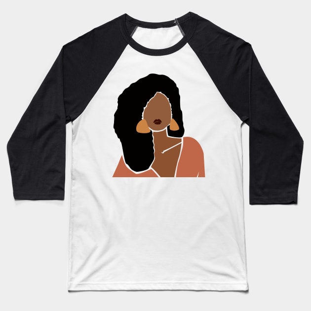 Black woman big earrings Baseball T-Shirt by JunkyDotCom